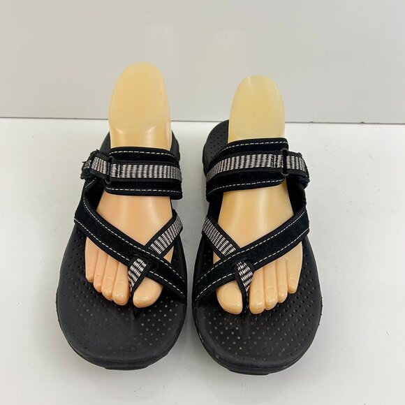 Skechers Sandals Womens Reggae Black Flip Flops Size 9.5 - Picture 2 of 7